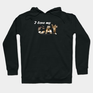 I love my cat - Somali abyssinian cat long hair cross oil painting word art Hoodie